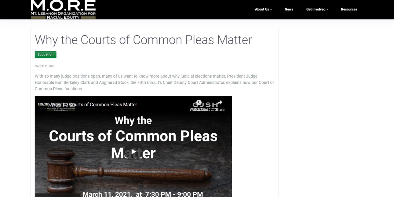 Why the Courts of Common Pleas Matter Mt Lebanon Organization for